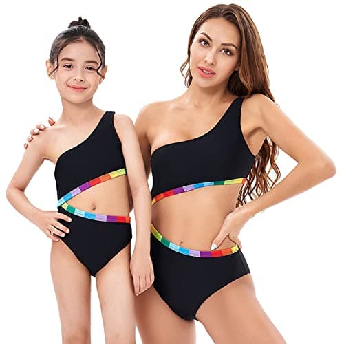 IMEKIS Mommy and Me Matching Family Swimsuits for Summer Beachwear