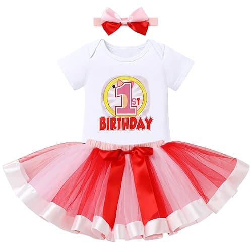 ODASDO Baby Girl Animal Theme 1st Birthday Cake Smash Outfit Set