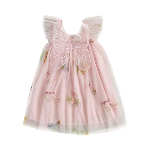 SHIBAOZI Baby Girls Flower Butterfly Embroidery Sleeveless Romper