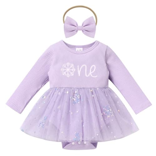 Baby Girl 1st Birthday Outfit for Fall/Winter - Sparkle Dress and Headband