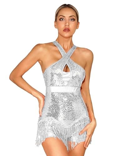 Glittery Sparkly Bodysuit for Women Dance Leotard