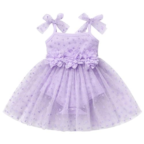 Newborn Baby Girl 1st Birthday Shiny Tulle Romper Dress