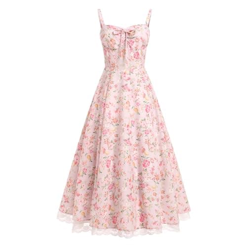 Floral Corset Dress: A Vintage Sundress for Women's Summer Parties