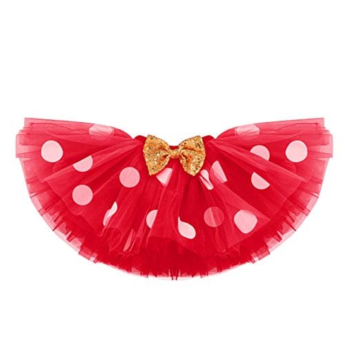 Baby Girl Birthday Outfit Set: Romper Top, Polka Dots Tutu Skirt, Headband