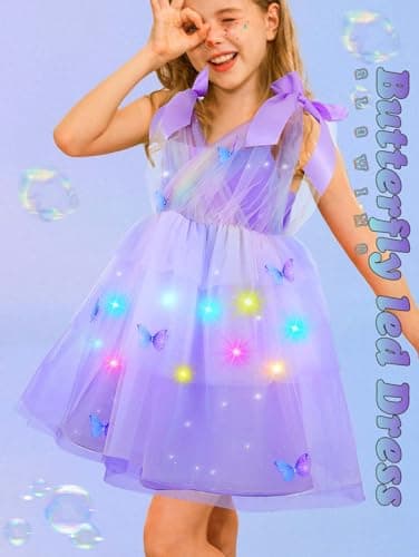 EVILD Pink LED Glowing Butterfly Tutu Dress for Girls and Kids