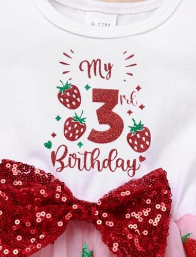 IMEKIS Baby Girls 1st & 2nd Birthday Outfit with Dress & Tutu Set