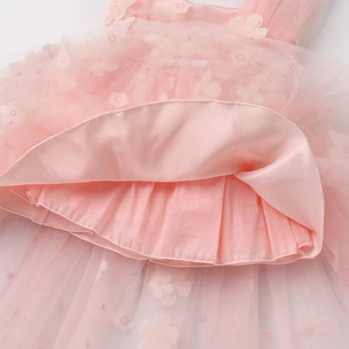 Toddler Girls' High-Low Flower Tulle Dress for Weddings, Parties, and Photoshoots