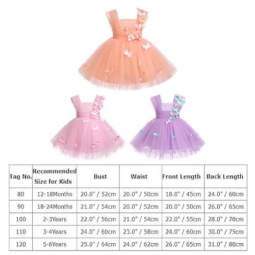 Butterfly Sleeveless High-Low Tulle Dress for Baby, Toddler, and Kids