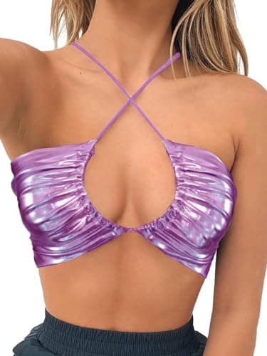 Square Neck Buckle Strap Cami Crop Tube Top