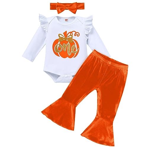 Baby Girls 1st Birthday Pumpkin Winter Outfit