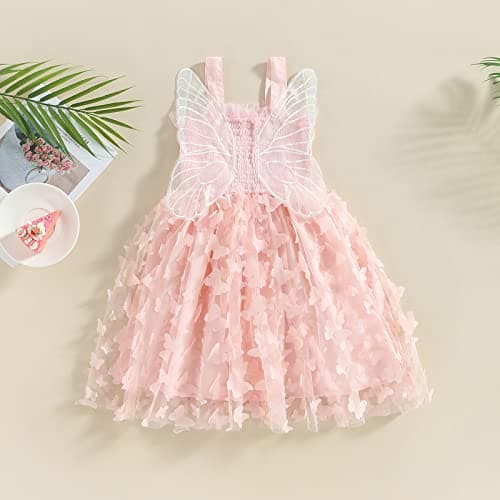 TUSFTAY Toddler Butterfly Wings Birthday Tutu Dress