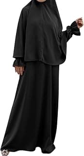 Women Muslim Abaya Modest Prayer Dress with Hijab Middle East Arabian Robe Islamic Dubai Outfit