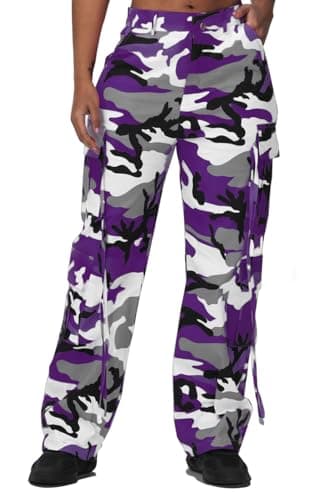 Fablinic Women's Y2K High-Wasted Straight Leg Cargo Pants with 6 Pockets