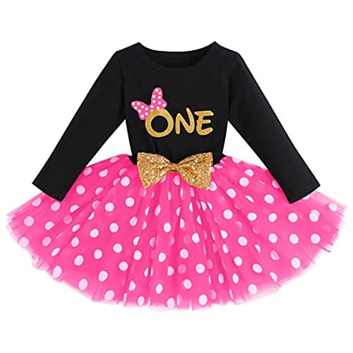 IMEKIS Baby Girl 1st 2nd 3rd Birthday Tutu Dress with Polka Dots