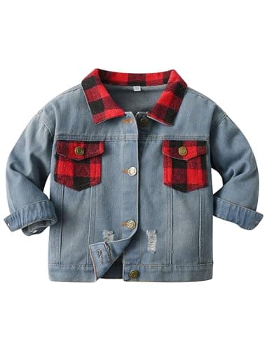 IMEKIS Toddler Denim Hooded Coat for Boys & Girls Fall Outwear