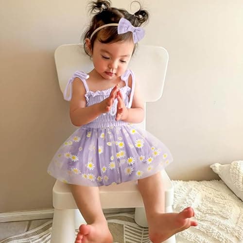 Baby Girl 1st Birthday Tulle Romper Cake Smash Outfits