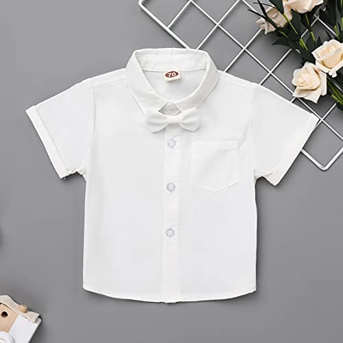Baby Boy Christening Outfit with Bowtie and Suspenders
