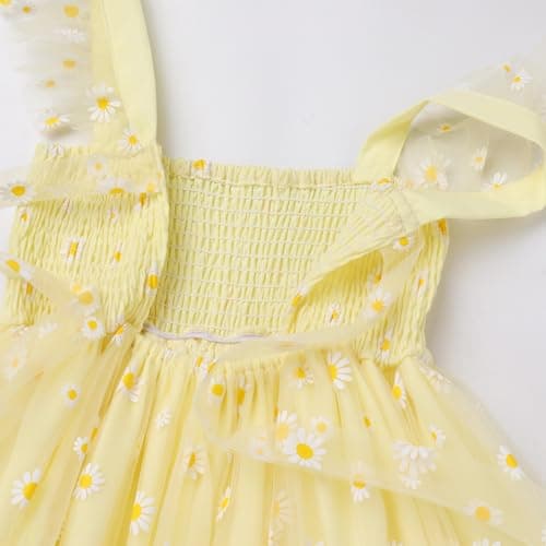 IMEKIS Toddler Girls Boho Backless Floral Confetti Formal Tulle Dress