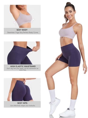 Women's Yoga Shorts and Strappy Sports Bra Set for Gym Workouts