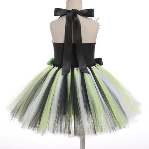 Black and White Striped Tulle Dress Set for Toddler Girls