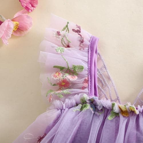 SHIBAOZI Baby Girls Flower Butterfly Embroidery Sleeveless Romper