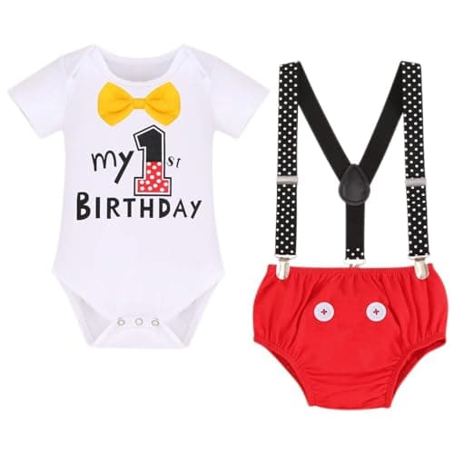 IBTOM CASTLE Baby Boys First Birthday Cake Smash Outfit Gentleman Tuxedo Clothes Set