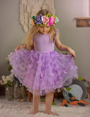 Arshiner Fluffy Tutu Dress for Little Girls 2-6Y Casual Party Sundress