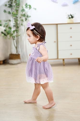 TITKKOP Baby Girl 1st Birthday Tulle Romper Sleeveless Bodysuit