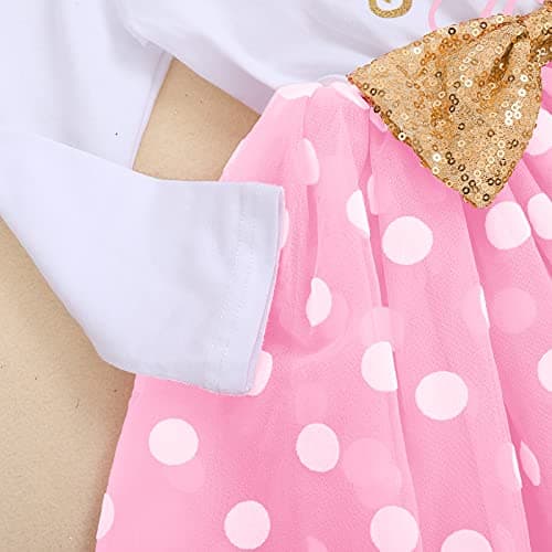 IMEKIS Baby Girl 1st 2nd 3rd Birthday Tutu Dress with Polka Dots