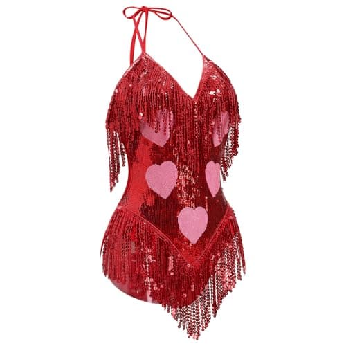 Women's Sequin Fringe Dance Bodysuit for Raves and Festivals