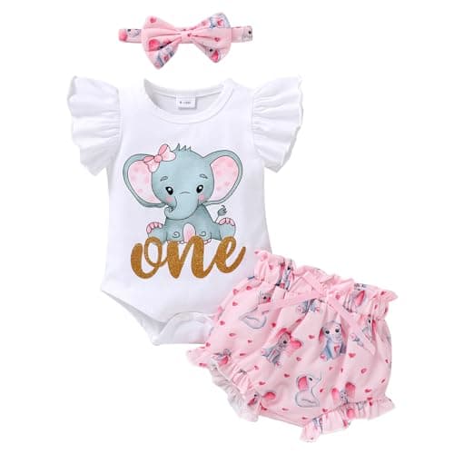 Bumble Bee Print Romper for 1st Birthday Girls