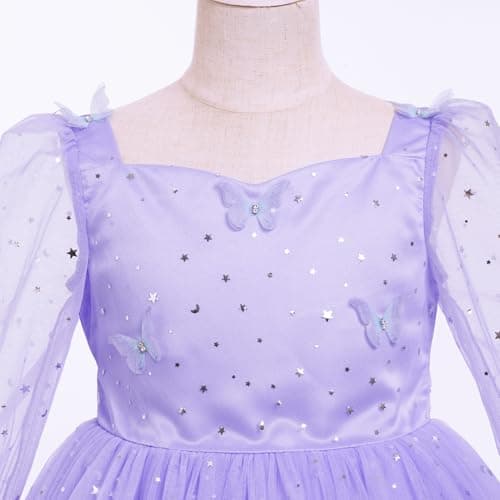 Girls Birthday Princess Dress with Sparkle Butterfly Stars