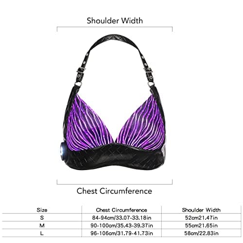 LED Light Up PU Leather Halter Top for Women - lumisonata Crop Tops