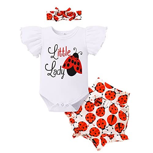 Newborn Baby Girls Ruffle Romper Set
