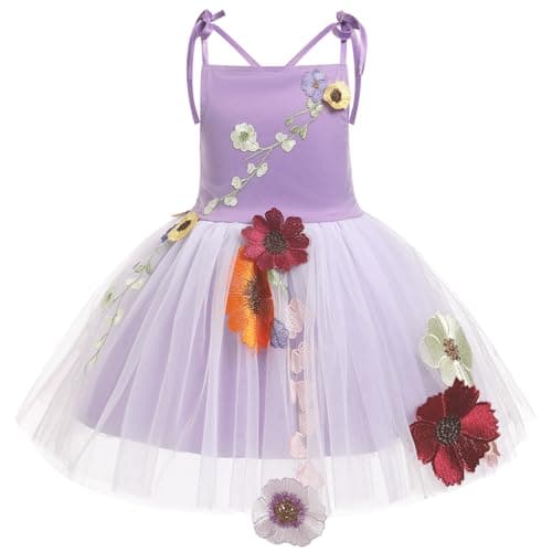 IMEKIS Toddler Girl Birthday Princess Dress Flower Embroidery Tulle Wedding Veil 1-6T