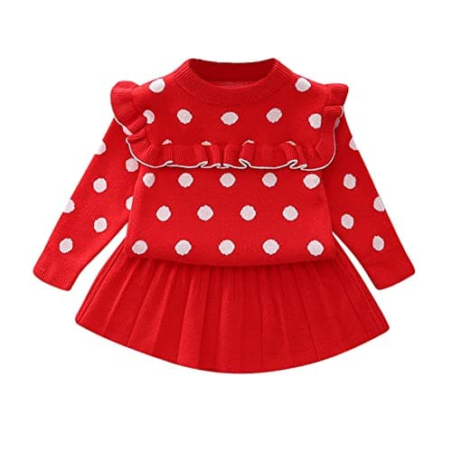 Toddler Girls Knitted Sweater and Skirt Set