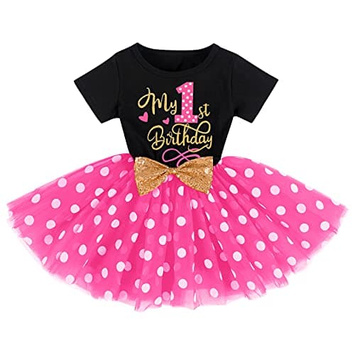 IMEKIS Baby Girls Polka Dots Tulle Tutu Dress for 1st 2nd Birthday Party