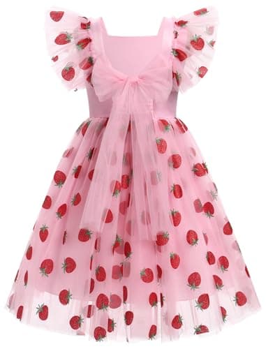 IMEKIS Princess Butterfly Boho Tulle Dress for Toddlers Girls Birthday Pageant