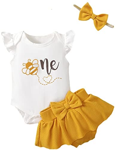 Aslaylme Baby Girl 1st Birthday Sunflower Outfit