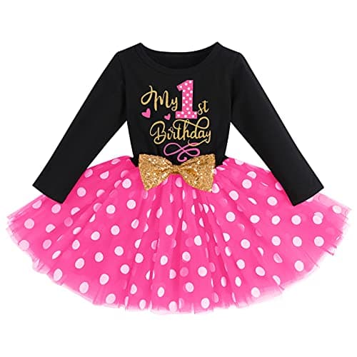 IMEKIS Baby Girl 1st 2nd 3rd Birthday Tutu Dress with Polka Dots
