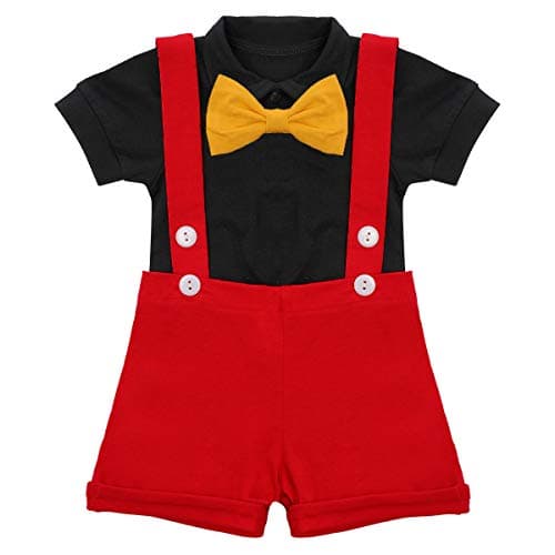 IBTOM CASTLE Baby Boys First Birthday Cake Smash Outfit Gentleman Tuxedo Clothes Set