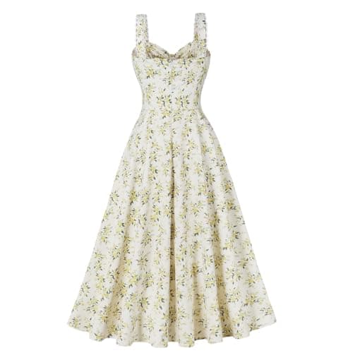 Floral Corset Dress: A Vintage Sundress for Women's Summer Parties