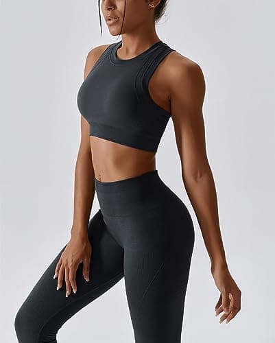 ABOCIW Women's Seamless Racerback Sports Bra & Leggings Set