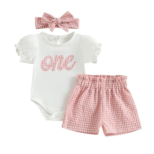 Amiblvowa Toddler Girl 1st 2nd 3rd Birthday Smash Cake Outfit