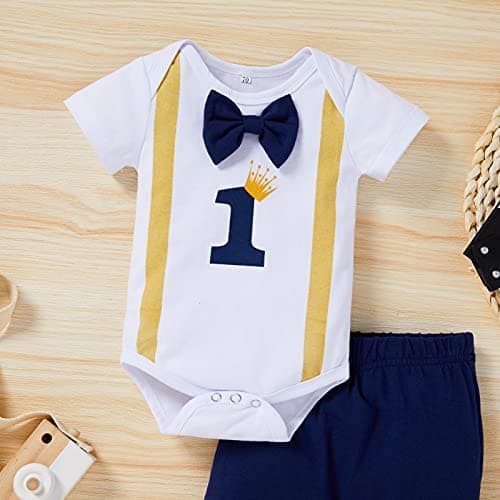 Baby Boy 1st Birthday Crown Outfit