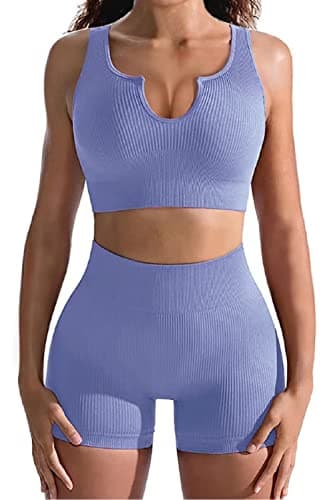Niyokki Women's Seamless Crop Tops & Leggings Workout Set