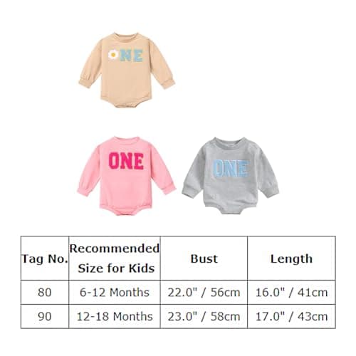 Baby Girls and Boys 1st Birthday Boho Romper and Sweatshirt Outfit for Fall/Winter Cake Smash Photo Shoot