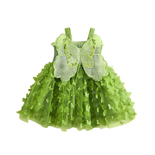 ZINTAOZT Toddler Butterfly Wings Sleeveless Skirt Birthday Party Tutu Dress