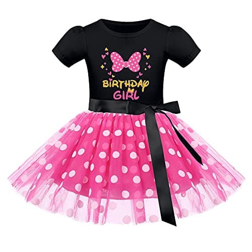 IMEKIS Girls Polka Dots Dress Headband Cake Smash Halloween Costume