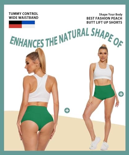 AIMILIA Women's High Waist Yoga Booty Shorts Spandex Dance Leggings